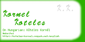 kornel koteles business card