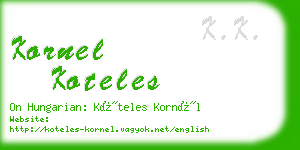 kornel koteles business card